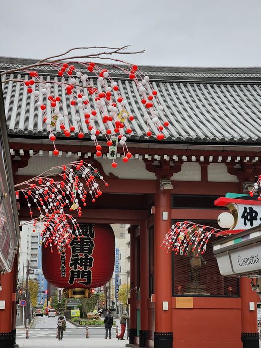 浅草仲見世通りの餅花